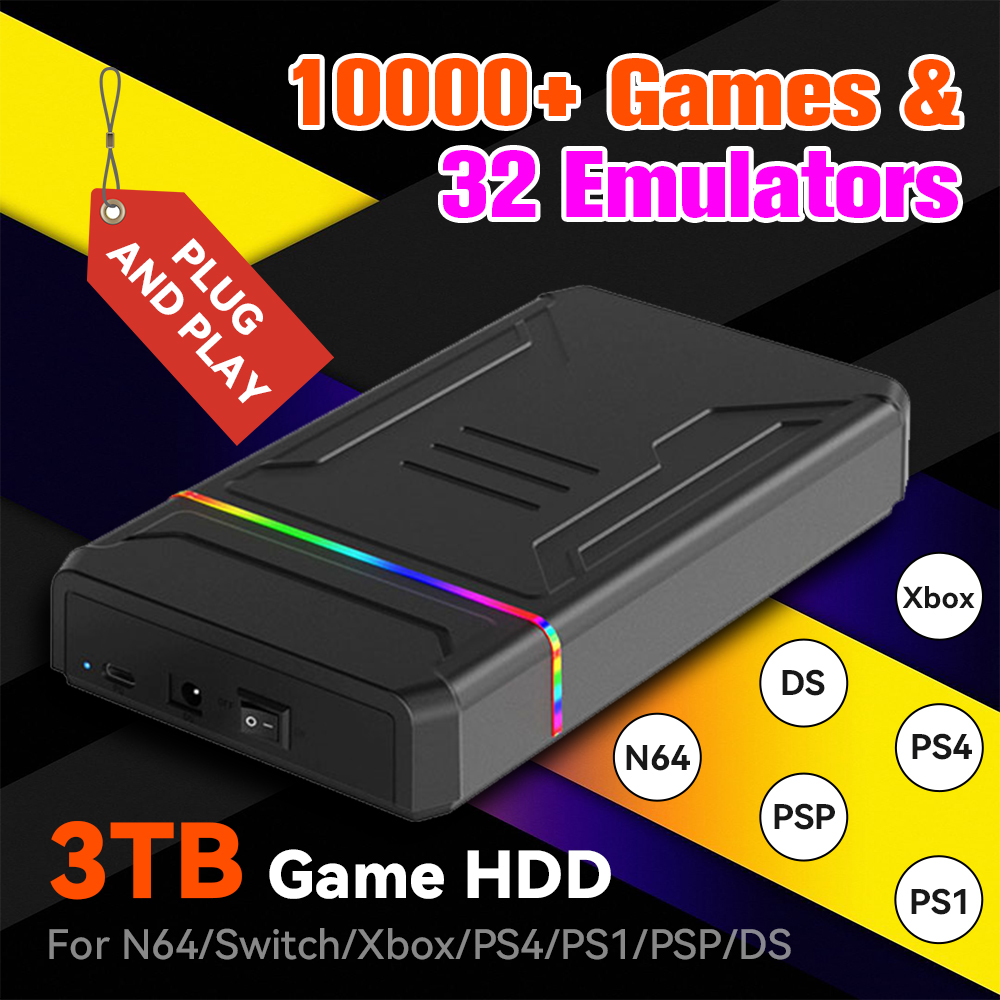 Retro Gaming Xbox - Disque dur externe 3TB pour jeux