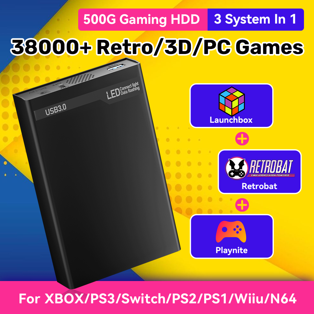 Retro Gaming Xbox - Mix500G disque dur de jeu Portable