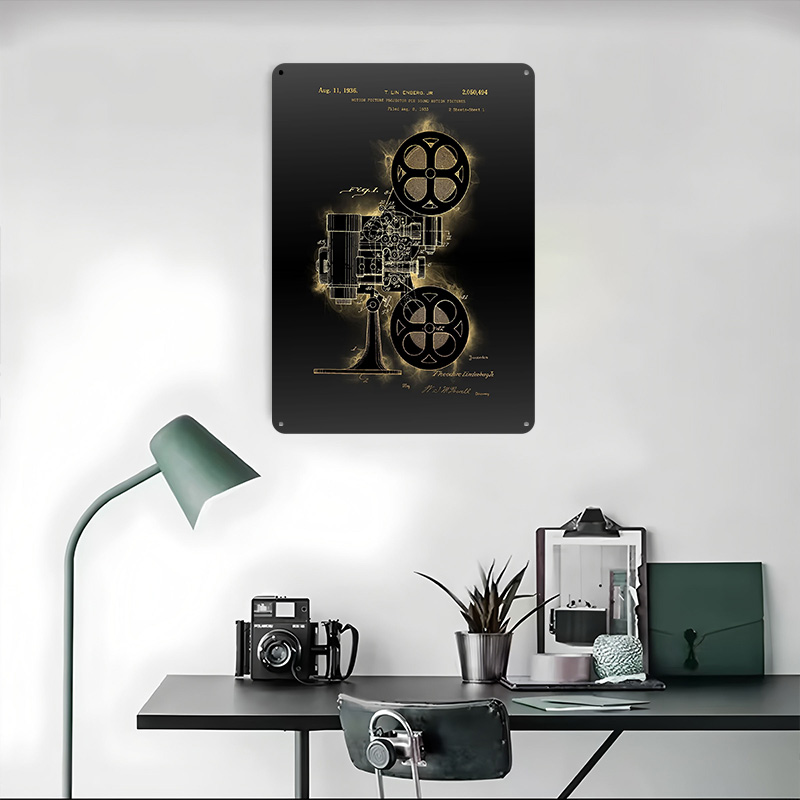 Affiches en fer blanc brevetée - Retro Gaming With Projector avis et prix